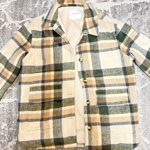 American Eagle Plaid Sherpa Lined Jacket